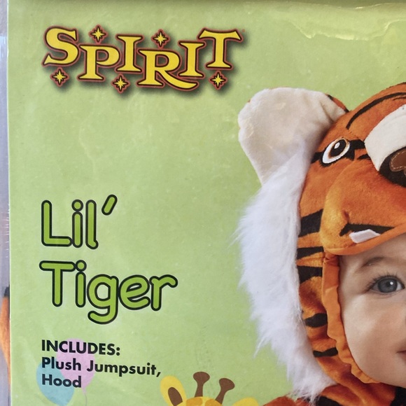 BABY TIGER "LIL' TIGER" PLUSH JUMPSUIT AND HOOD COSTUME SIZE 0-6 MONTHS 🌟NWT🌟 - Picture 3 of 11